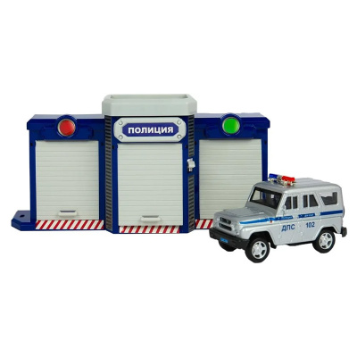 Игровой набор Гараж Полиция Технопарк GATE-24-1XCAR-POL 1